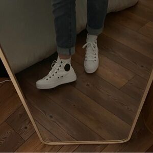 Custom made white converse with matte black detailing (worn three times)